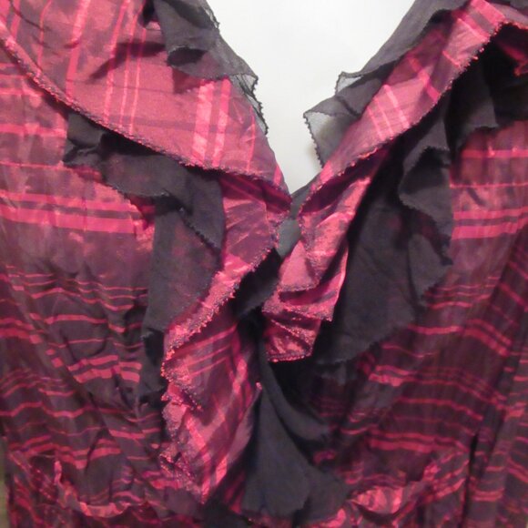 ALBERTO MAKALI Vintage Top Jacket Blouse Ruffles Crinkle 90s Unicorn Label Large - Picture 4 of 14